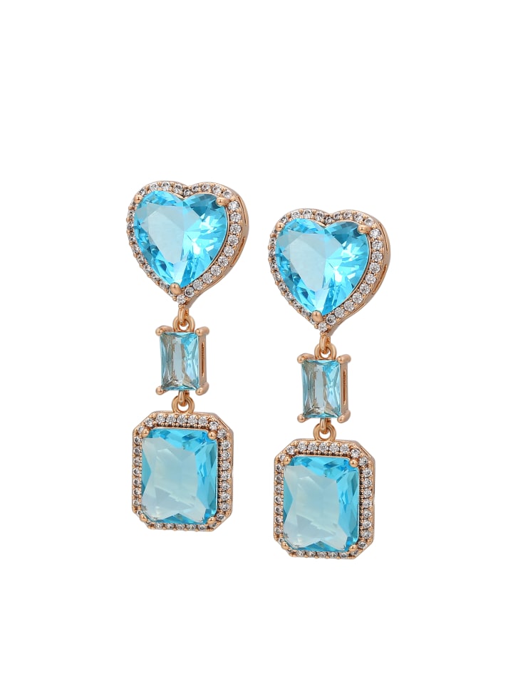 Women Earrings in Rose Gold Turquoise