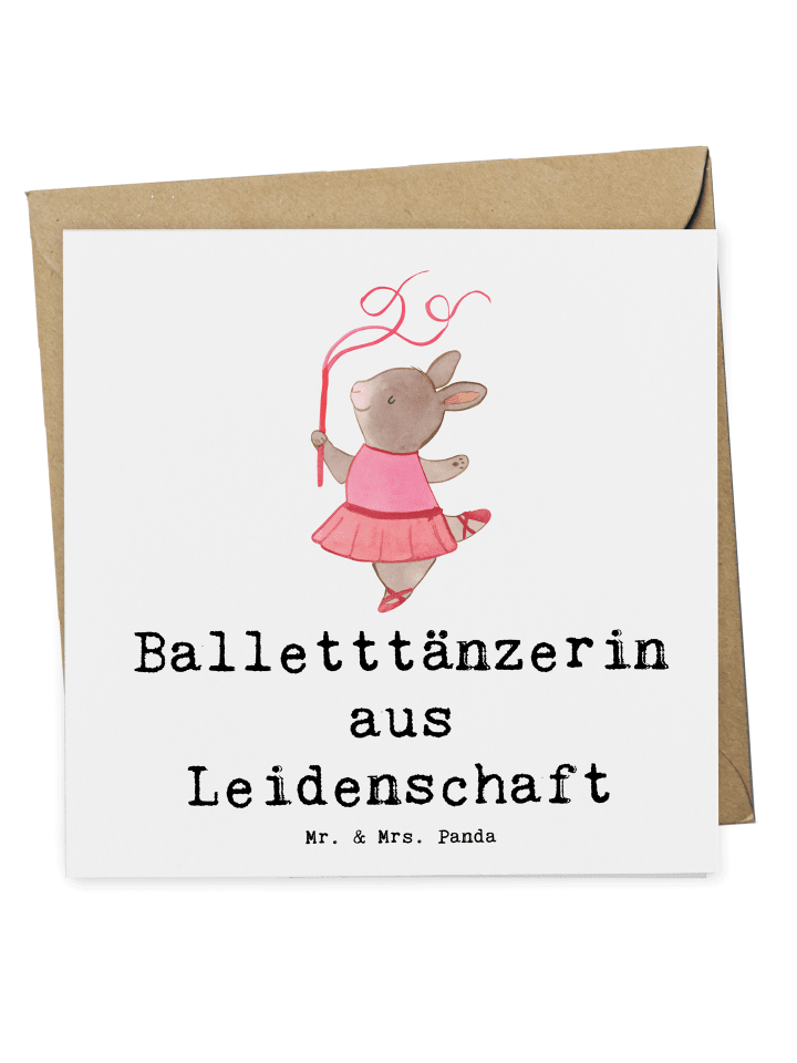 Glückwunschkarte Balletttänzerin Leidenschaft m... in Weiß