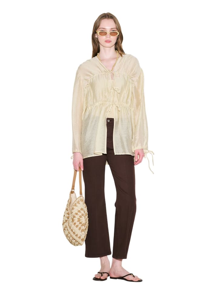 Blouse in Pastellgelb