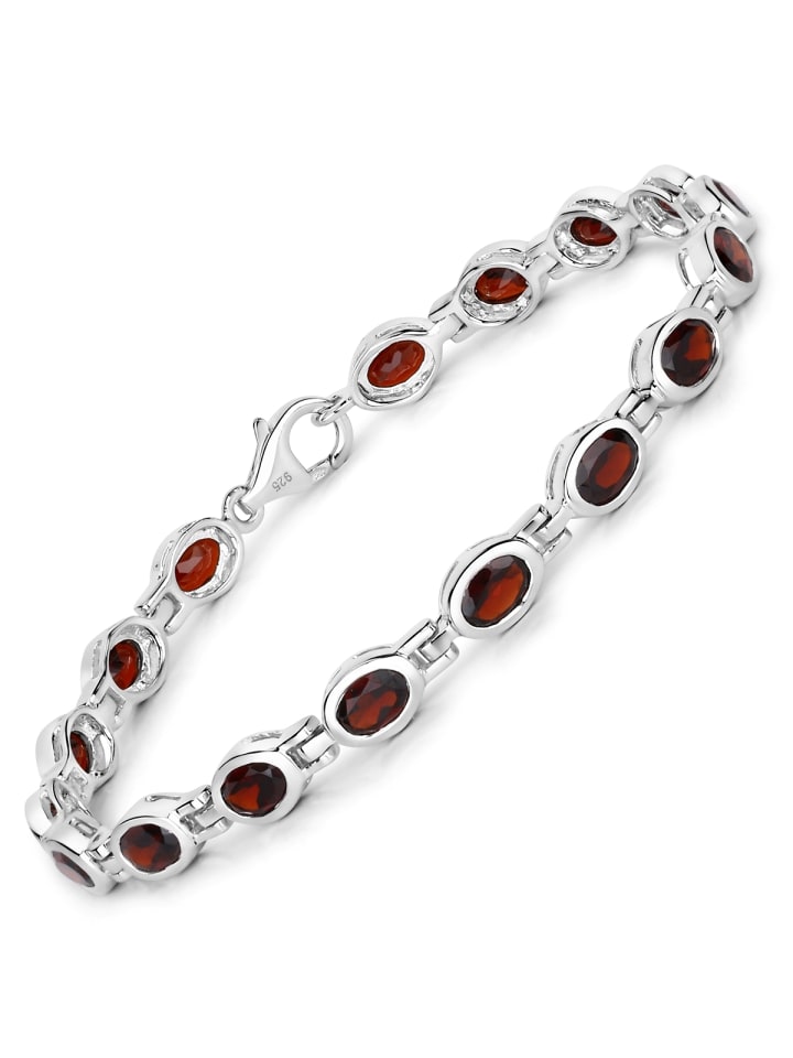 Armband aus Sterling Silber mit Granat in silber