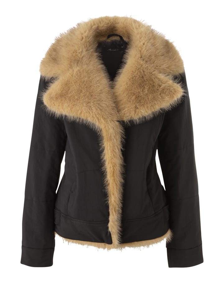 Outdoorjacke in schwarz-beige
