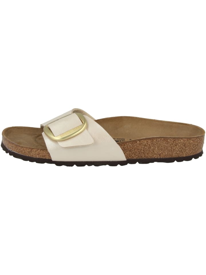 Sandale Madrid Big Buckle Birko-Flor schmal in creme
