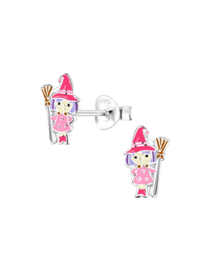 Silber Ohrringe 925 Hexe 0,7 cm x 0,8 cm