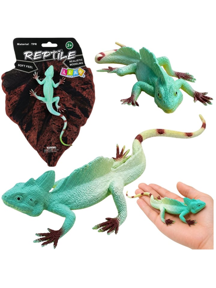 Agama-Echse Segelboot Gummifigur, dehnbar, realistisch, 16 cm
