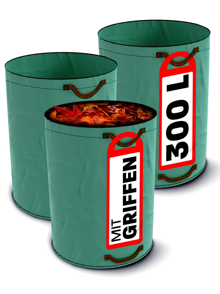 3x Gartensack ohne Deckel 300 L