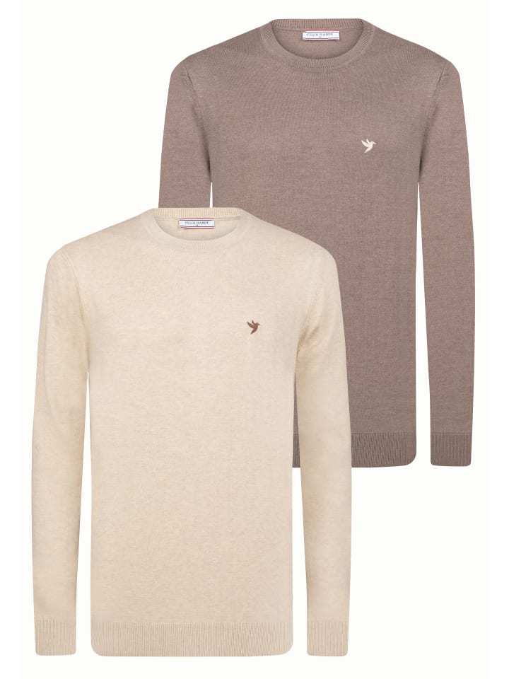 Pullover in Beige-Braun
