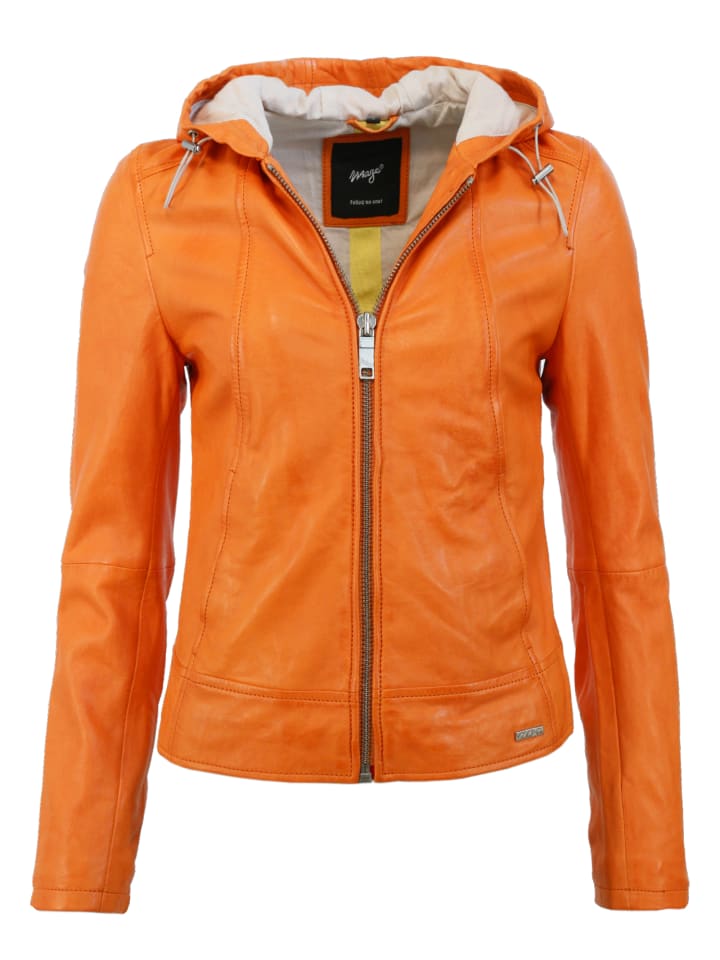Lederjacke Keys in papaya