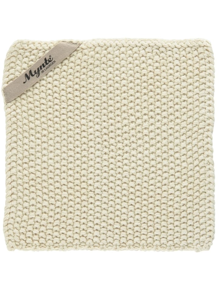 Topflappen Mynte gestrickt in latte