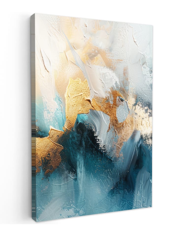 Leinwand Bilder Abstrakte Kunst gold blau