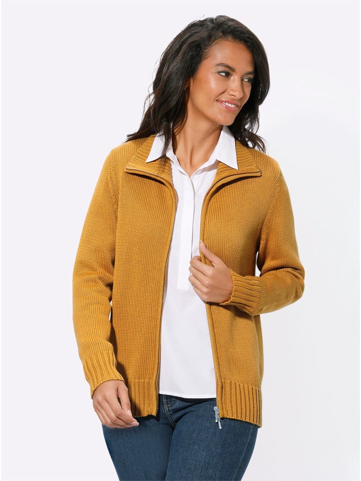 Strickjacke in maisgelb