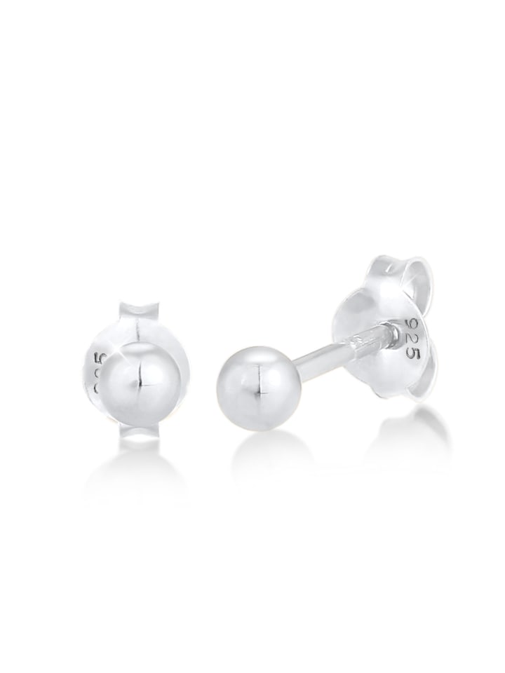 Ohrringe 925 Sterling Silber Geo, Kugel in Silber