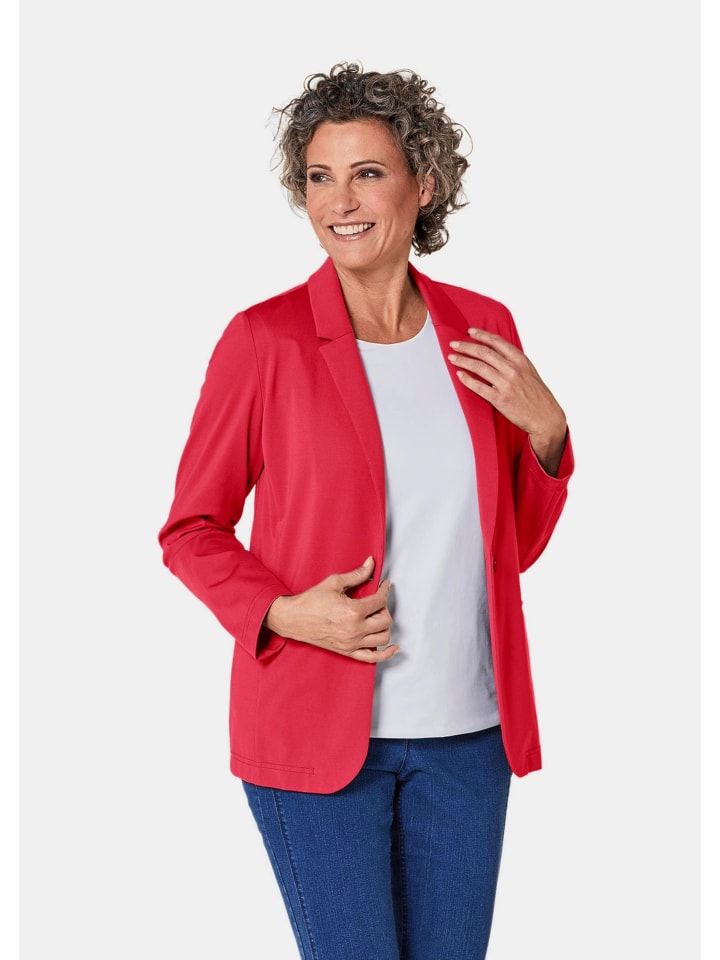Damenblazer mit Reverskragen und Paspeltaschen in rot