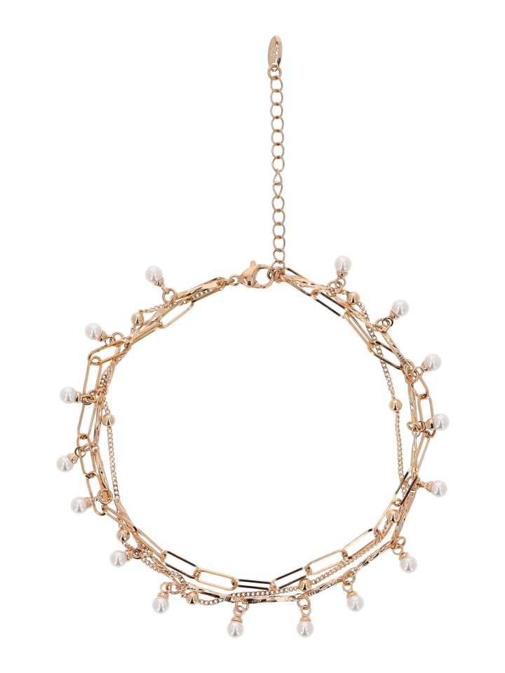 Women Anklet in Rose Gold White