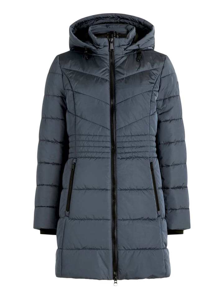 Steppjacke mit abnehmbarer Kapuze in Grau
