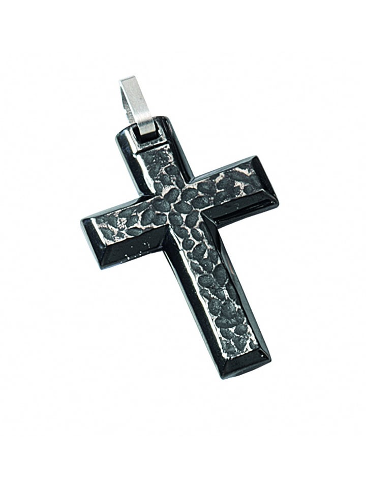 Herren Edelstahl Kreuz Anhänger in silber