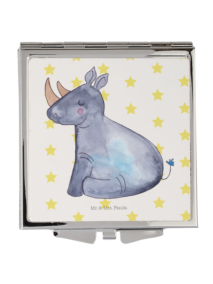 Schminkspiegel Einhorn Nashorn ohne Spruch in Weiß
