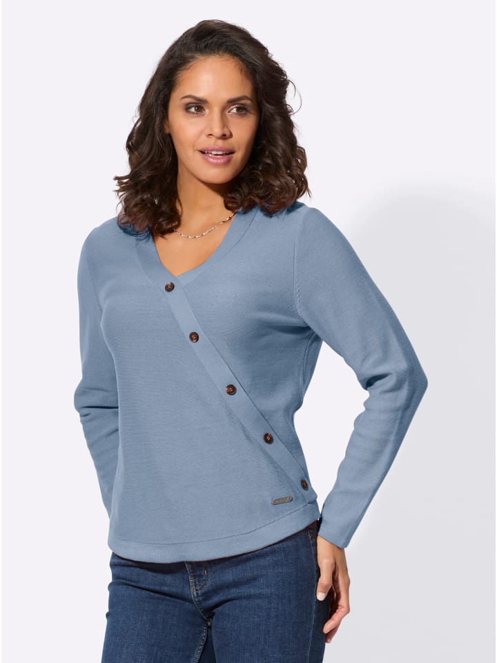 V-Pullover in bleu