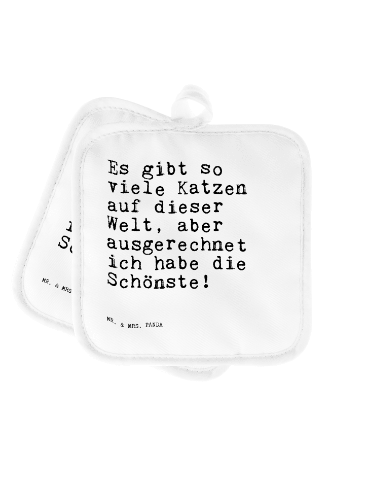Topflappen Es gibt so viele... mit Spruch in Weiß