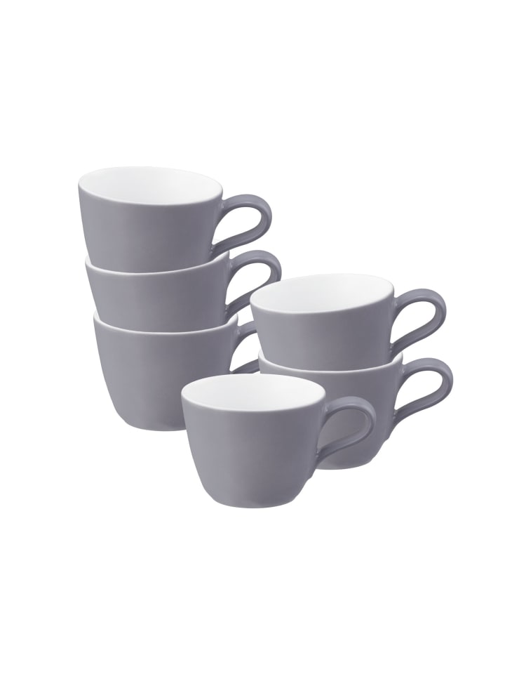 6er Set Espressotassen Life Fashion in Elegant Grey 90 ml