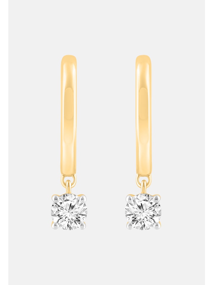 Ohrringe aus 375 Gelbgold mit Lab Grown Diamant
