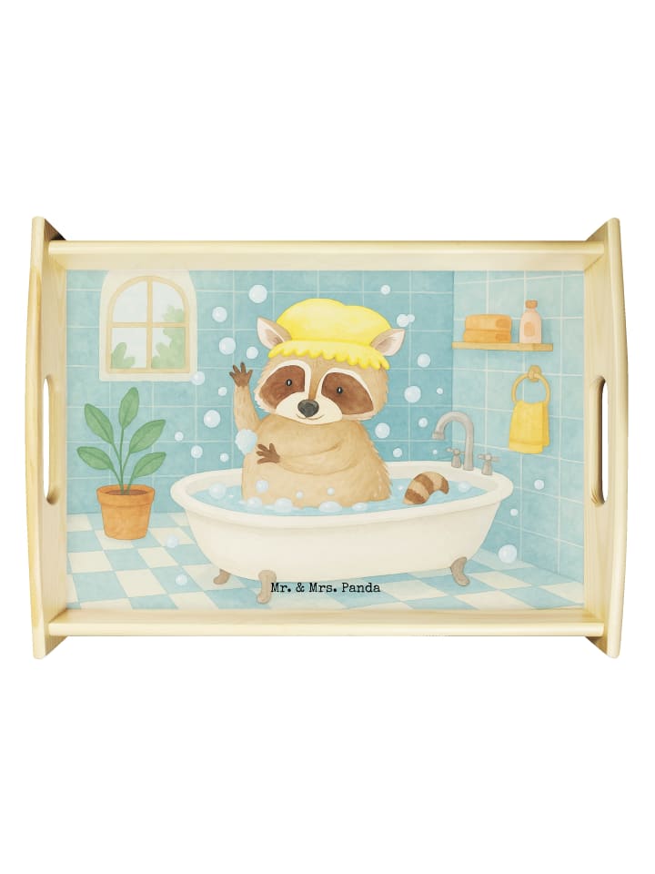 Tablett Waschbär Design ohne Spruch in Weiß