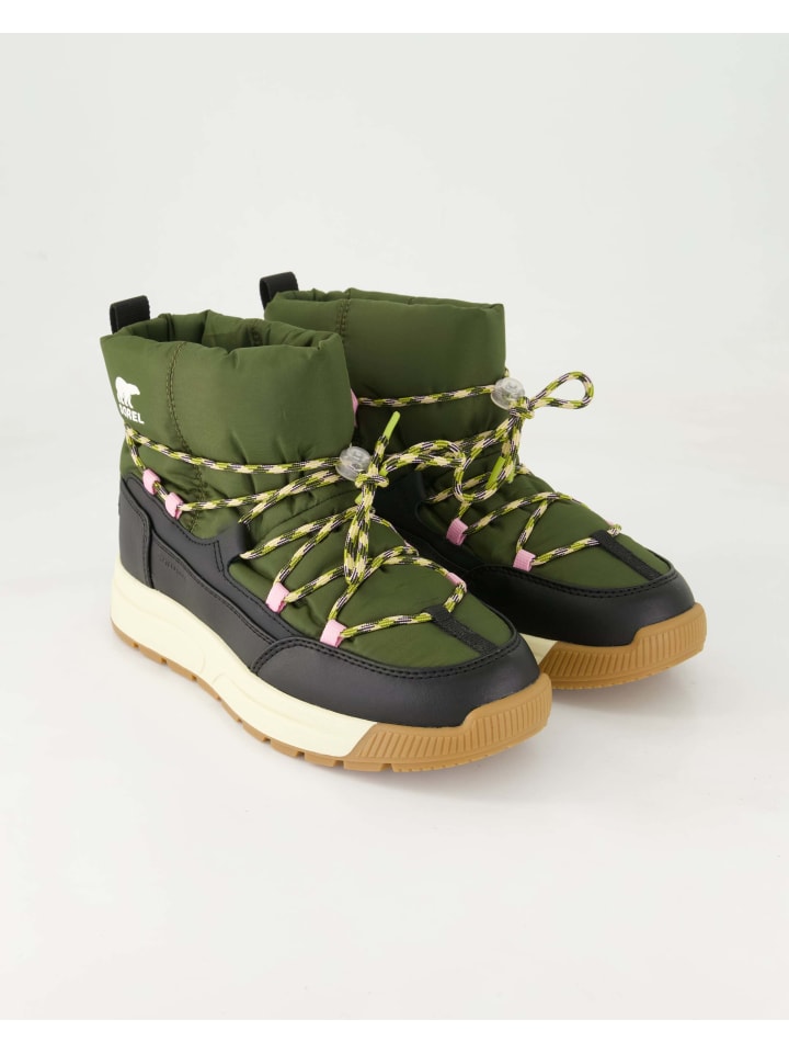 Schnürstiefeletten in Grün