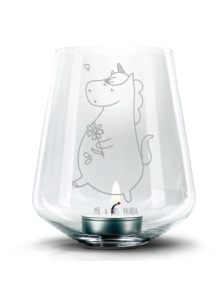 Kerzenständer Einhorn Spaziergang ohne Spruch in Transparent