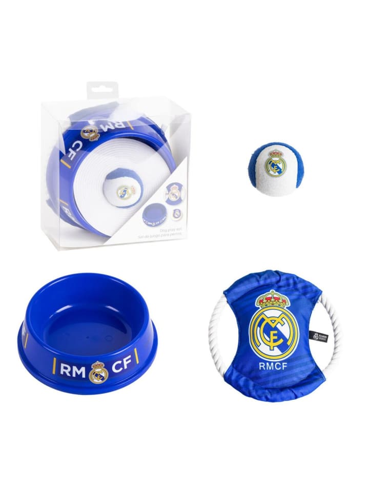 Real Madrid Haustier-Set Futternapf & Zubehör für Hunde in Blau
