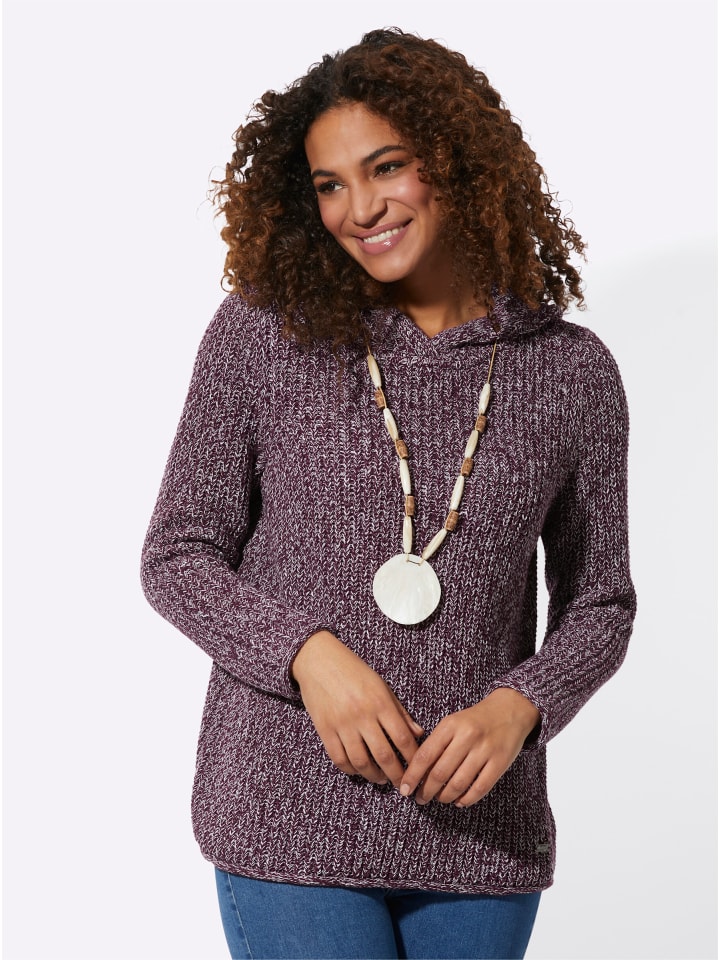 Kapuzen-Pullover in burgund