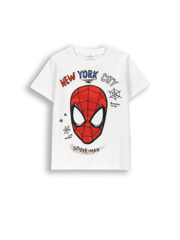 Baumwoll-T-Shirt mit kurzen Ärmeln in weiß
