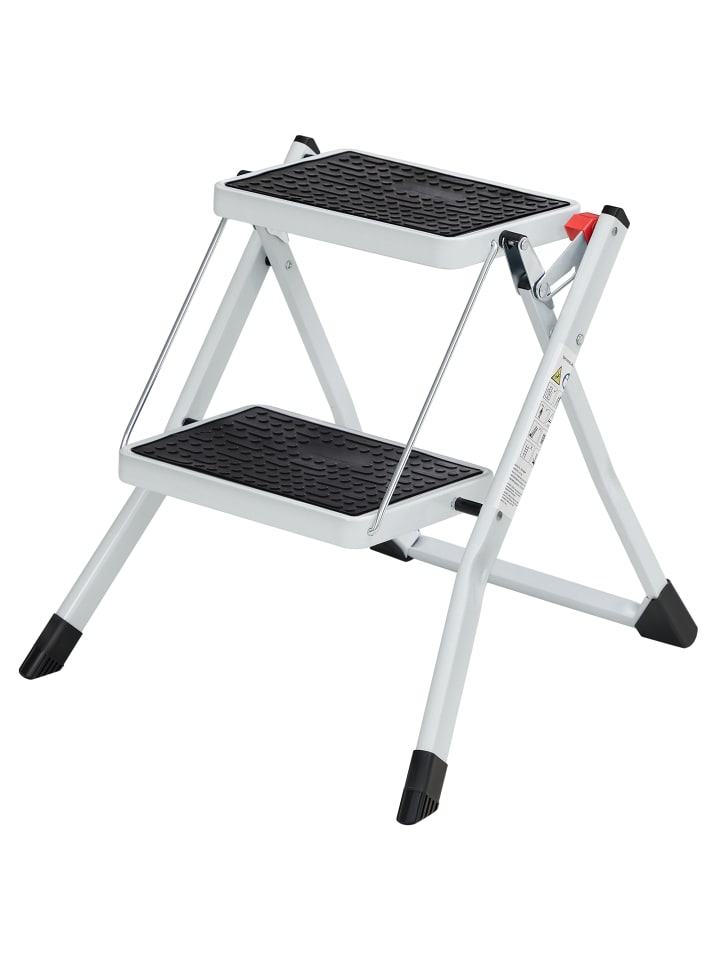 Trittleiter Brody in weiß - (B)59.5 x (H)44 x (T)50 cm