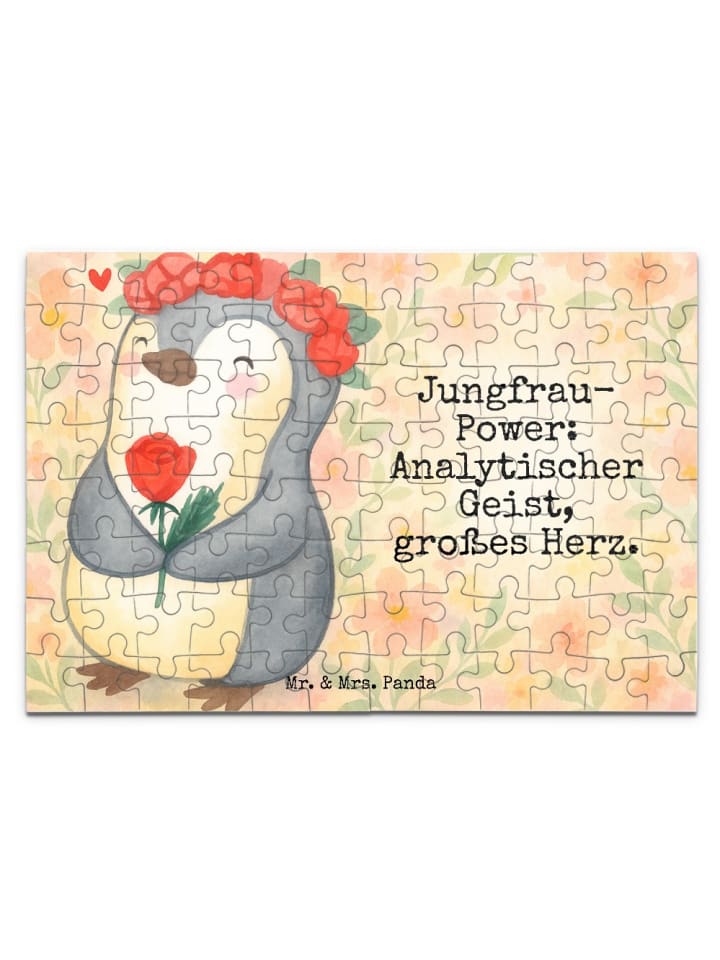 Puzzle Jungfrau Astrologie Design mit Spruch in Weiß