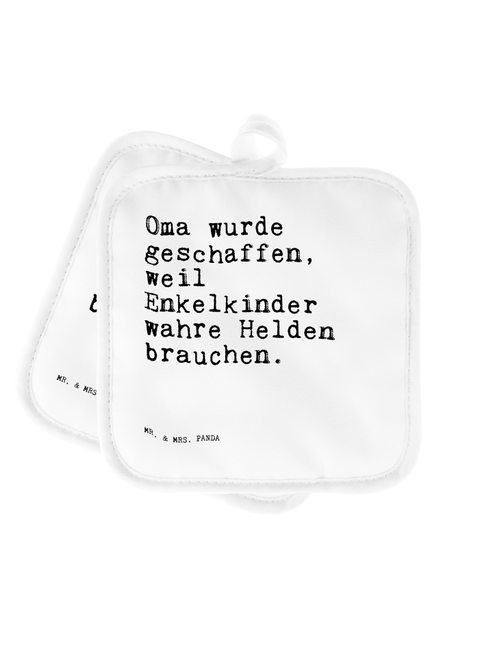 Topflappen Oma wurde geschaffen, weil... mit Sp... in Weiß