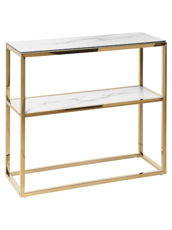Konsolentisch AZUSA in Weiß/Gold - (W) 80 x (H) 78 x (L) 30 cm