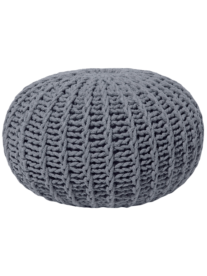 Pouf CONRAD in Grau - (W) 50 x (H) 35 x (L) 50 cm