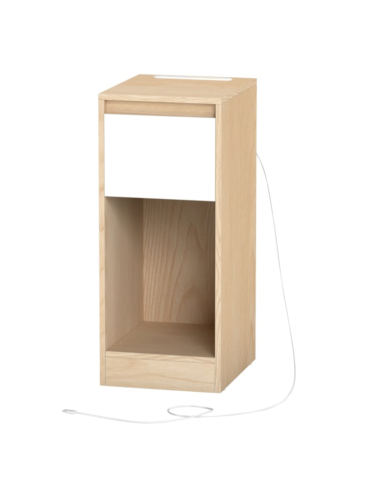Nachttisch Kailyn in gelb-weiß - (B)30 x (H)59.5 x (T)25 cm