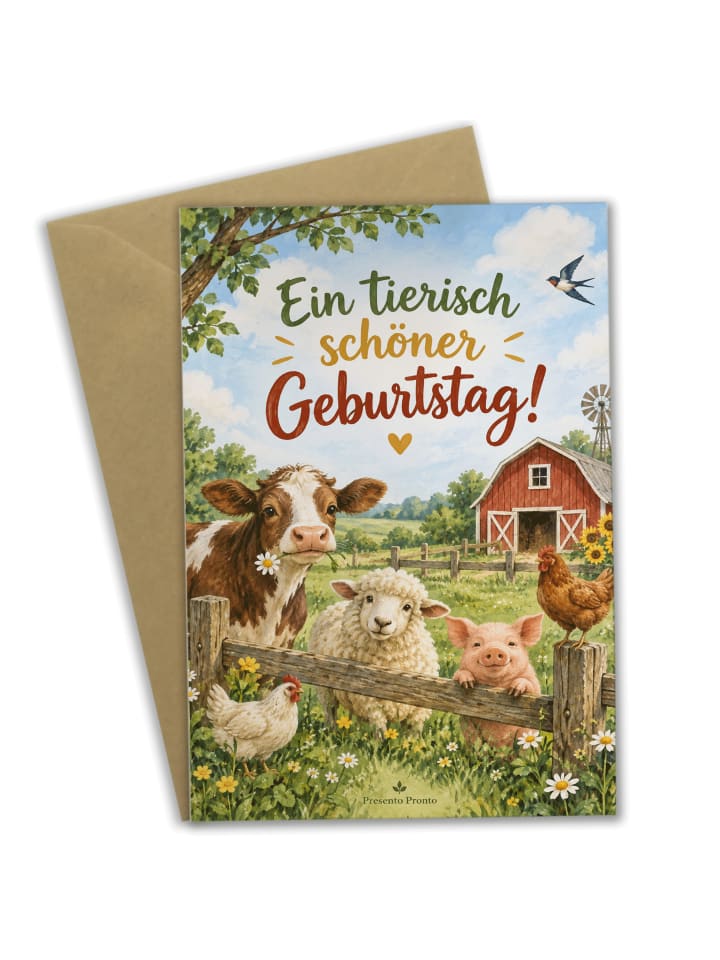 Billet Bauernhof-Einladung verspielt Design mit... in Weiß