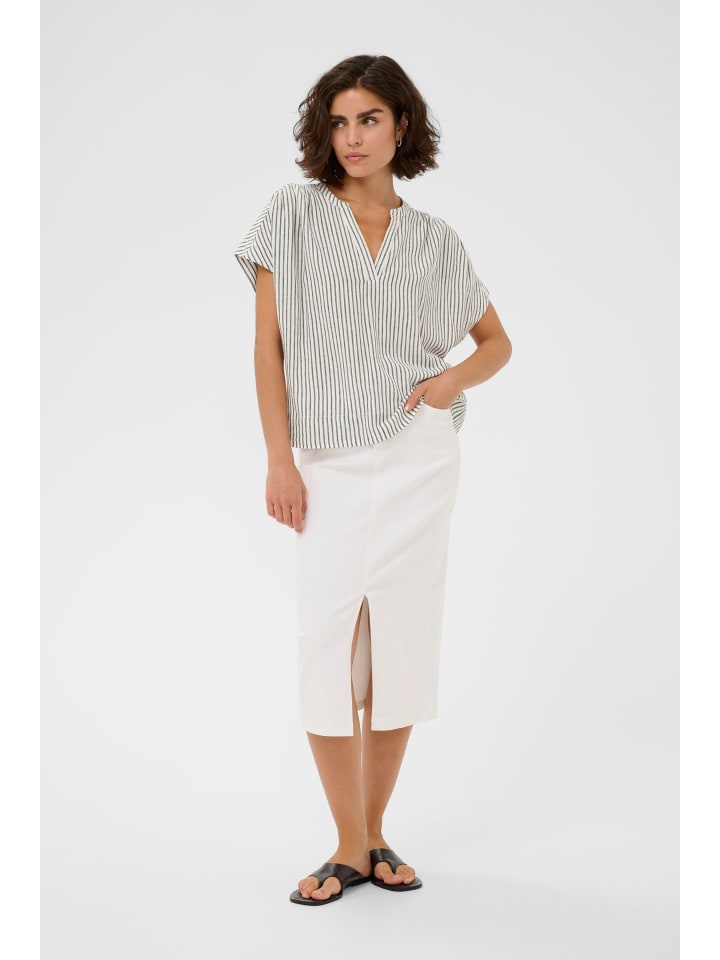 Kurzarm-Bluse KAmilia Loose fit in Chalk/Black Stripe