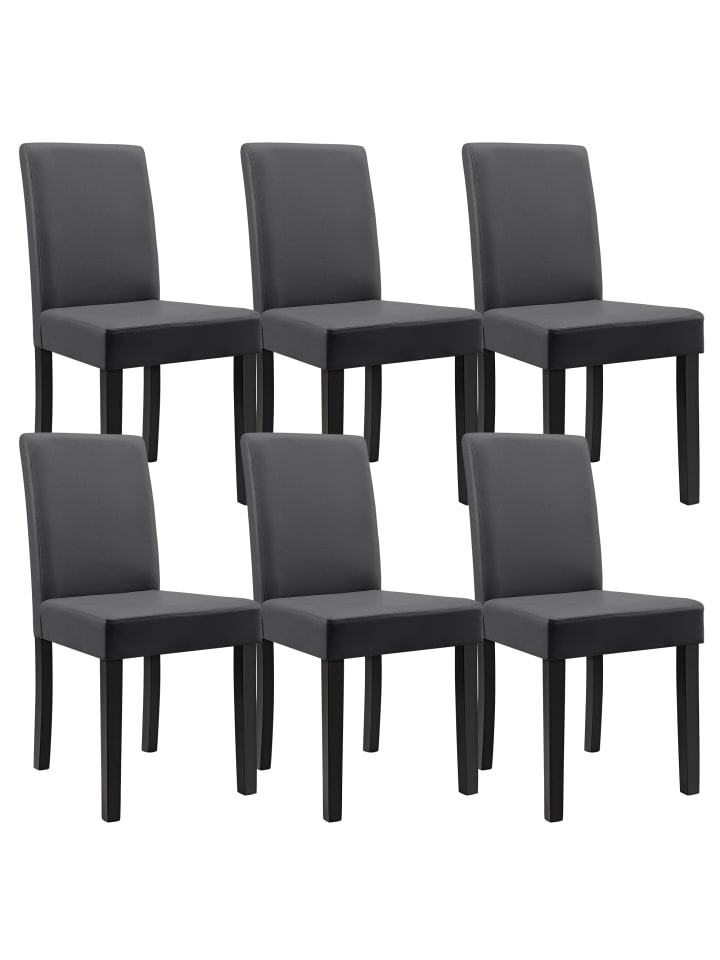 6er-Set Esszimmerstuhl Den Haag in Anthrazit (H)90cm (B)42cm (T)48cm