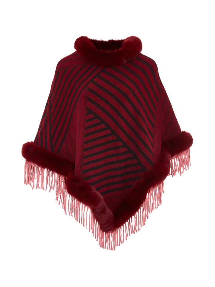 Damen Poncho in Rot