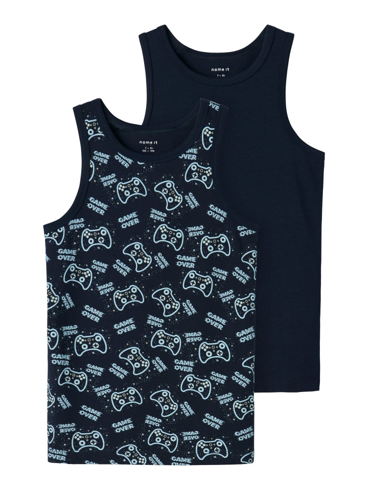 Unterhemden 2er Pack NKMTANK TOP 2P SAPPHIRE GAME in dark sapphire