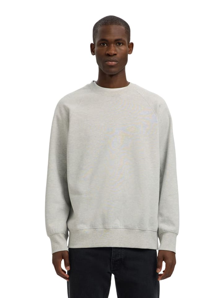 Pullover SLHRELAXARON LS RAGLAN SWEAT in Grau