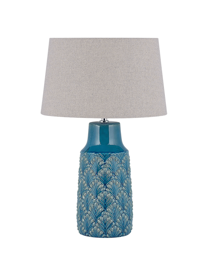 Tischleuchten THAYA in Blau/Beige - (W) 35 x (H) 55 x (L) 35 cm