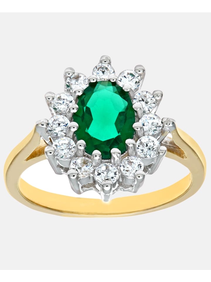 Cluster-Ring aus 375 Gelbgold