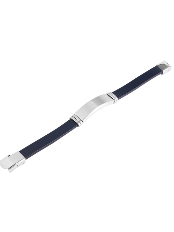 Herren Armband aus Leder 21 cm in blau