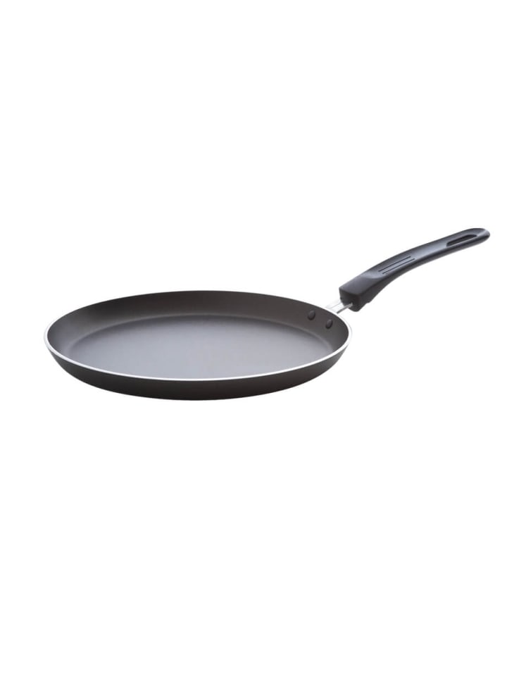 Crêpespfanne Edelstahl Crêpe Meister Pfanne in Schwarz