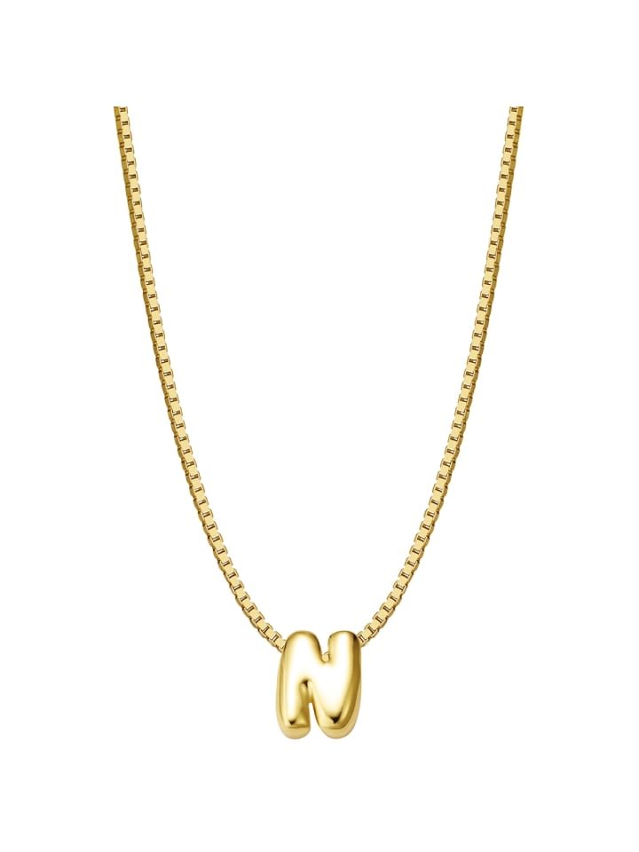 Kette Buchstabe N aus Sterling Silber in gelbgold