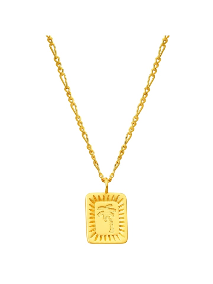 Kette Palme aus Sterling Silber in gelbgold