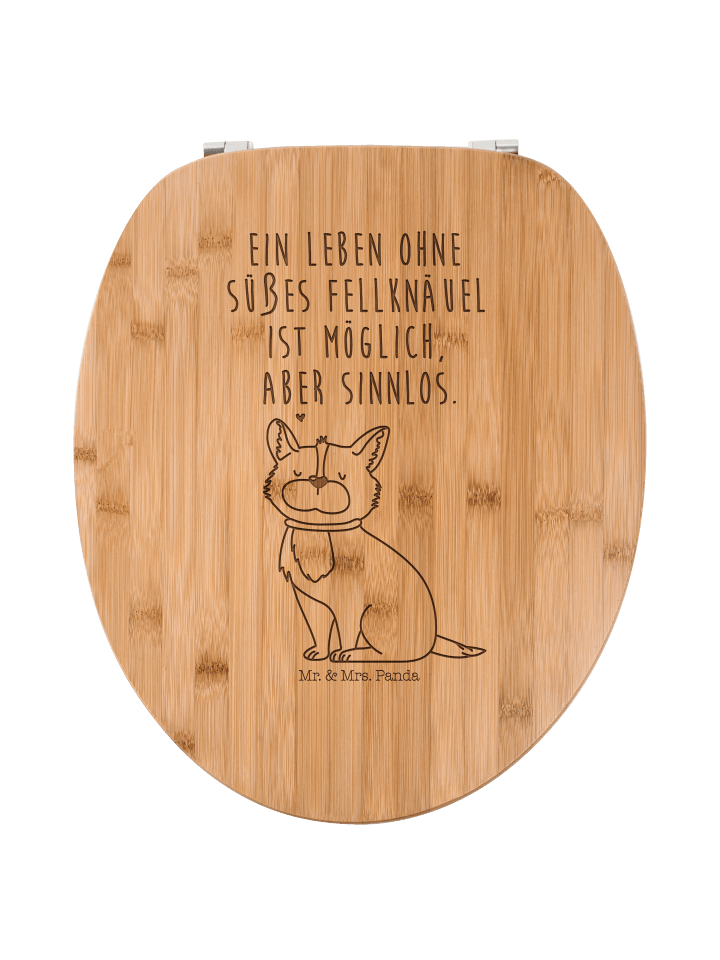 WC Sitz Hund Glück mit Spruch in Transparent