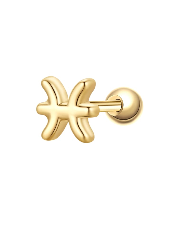 Piercing Sternzeichen Fische aus Sterling Silber in gelbgold